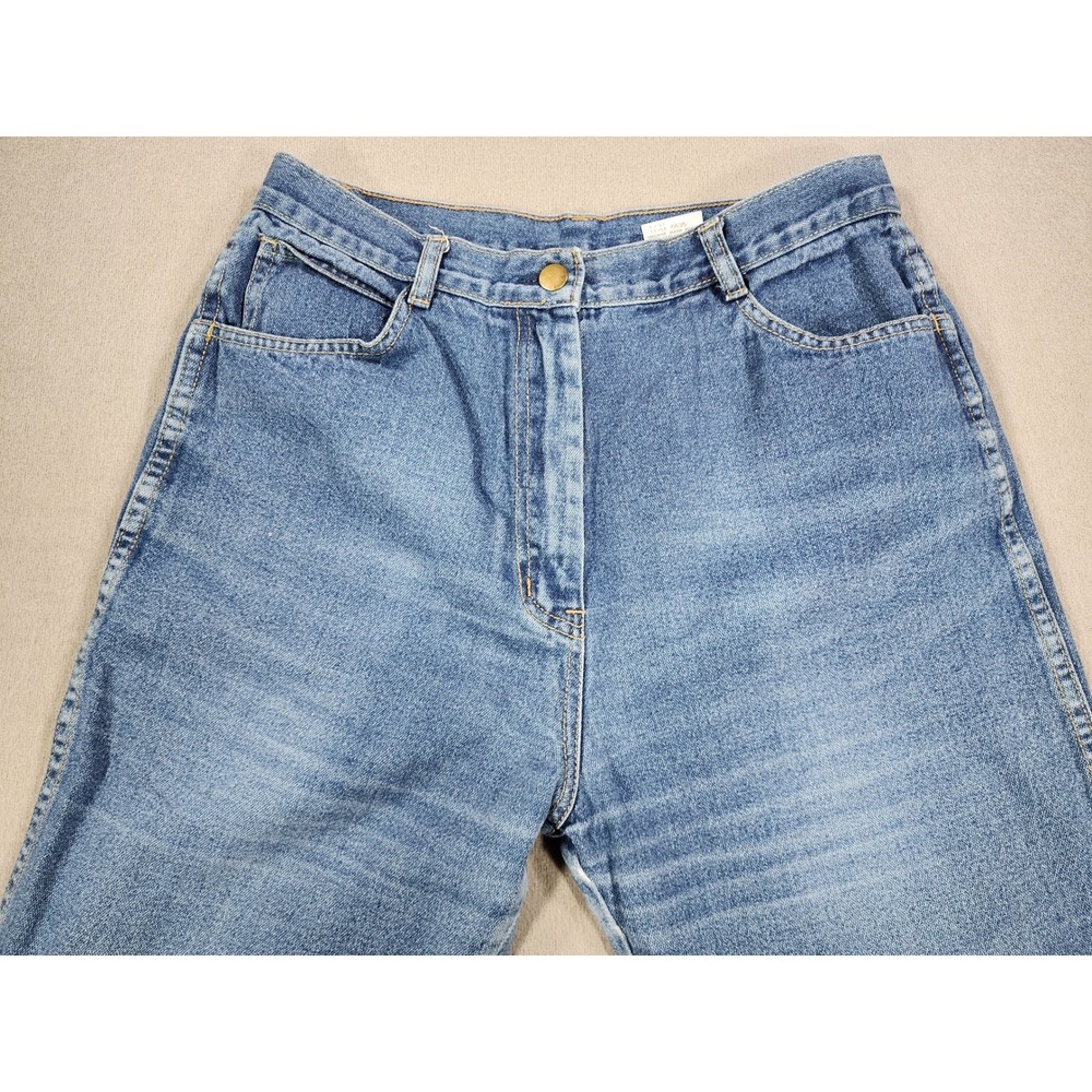 Vintage 80's Sears High Waist‎ Blue Denim Jeans Women's Size 16 6635 Wide Leg - Picture 2 of 13